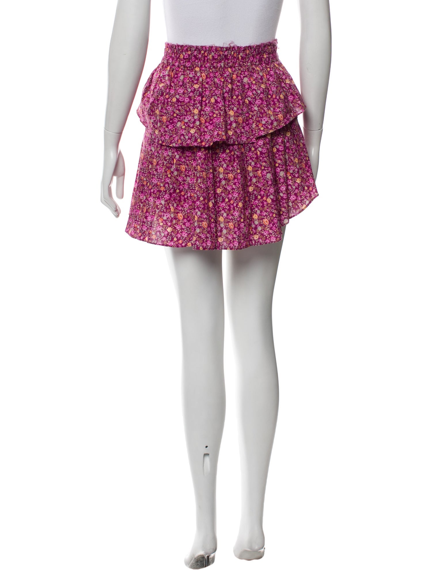 LoveShackFancy Floral Print Mini Skirt